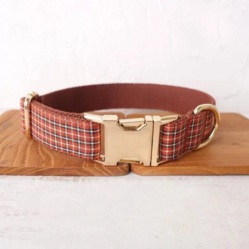 Personalised Plaid Collar – Custom, Stylish & Adjustable Pet Accessory