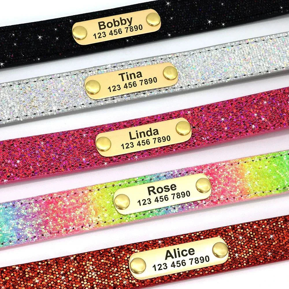 Personalised Bling Customized Anti-Lost Pet ID Collar – Stylish Pet Safety Gear