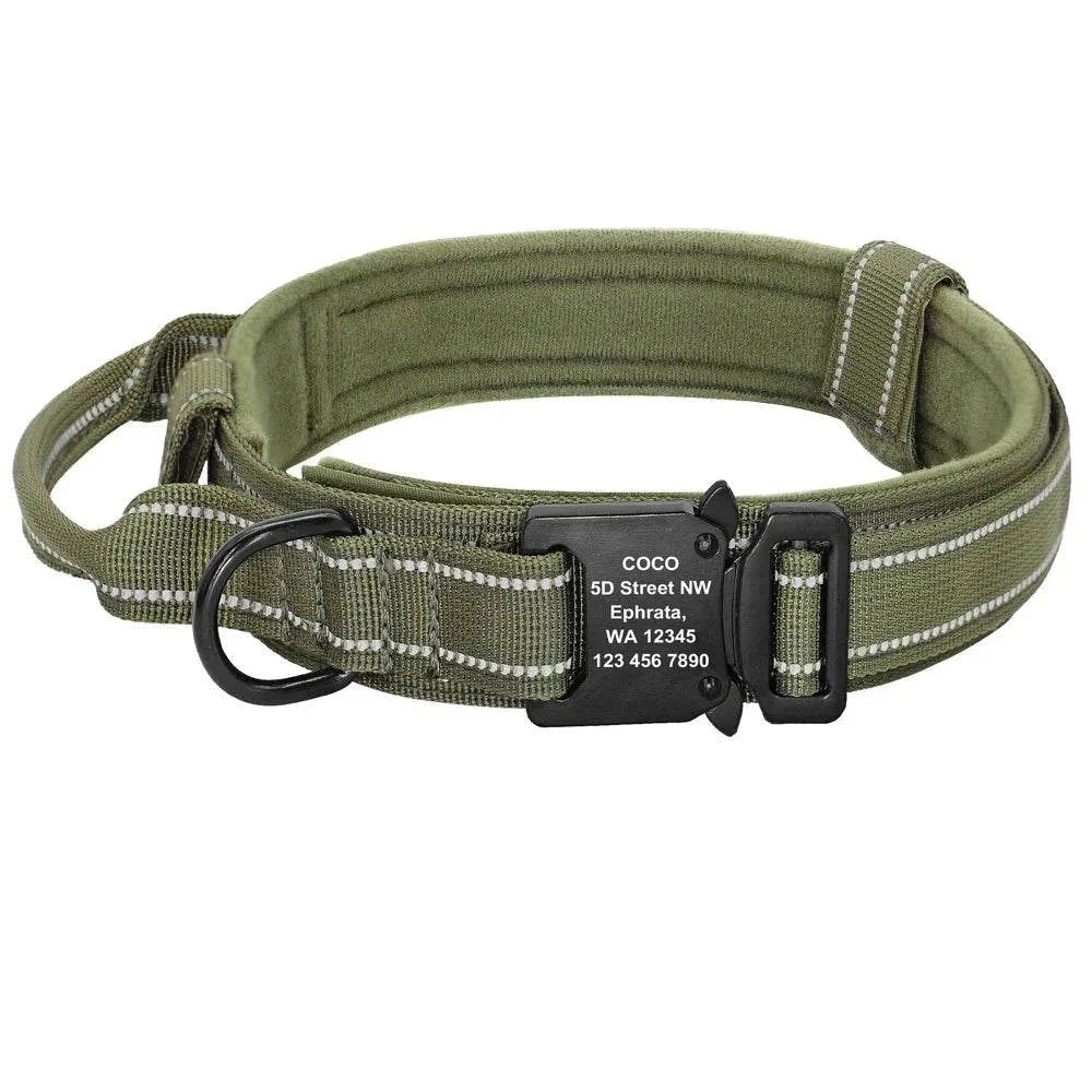 Military Tactical Pet Collar ID - Rugged, Personalised & Durable for Outdoor Pets