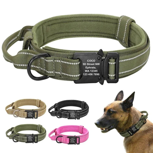 Military Tactical Pet Collar ID - Rugged, Personalised & Durable for Outdoor Pets