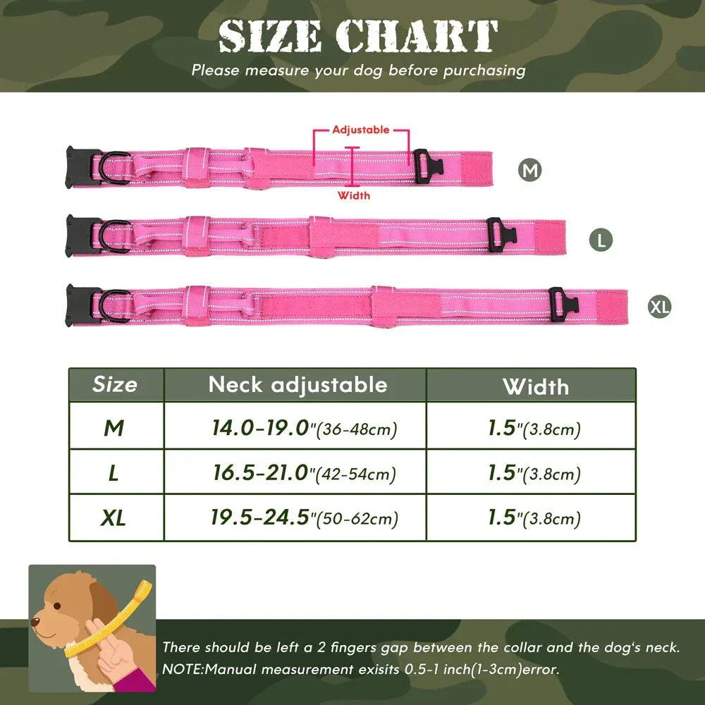 Military Tactical Pet Collar ID - Rugged, Personalised & Durable for Outdoor Pets
