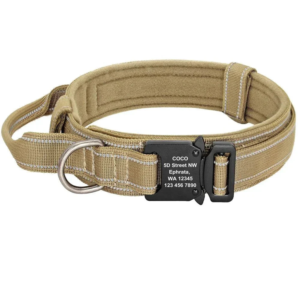 Military Tactical Pet Collar ID - Rugged, Personalised & Durable for Outdoor Pets