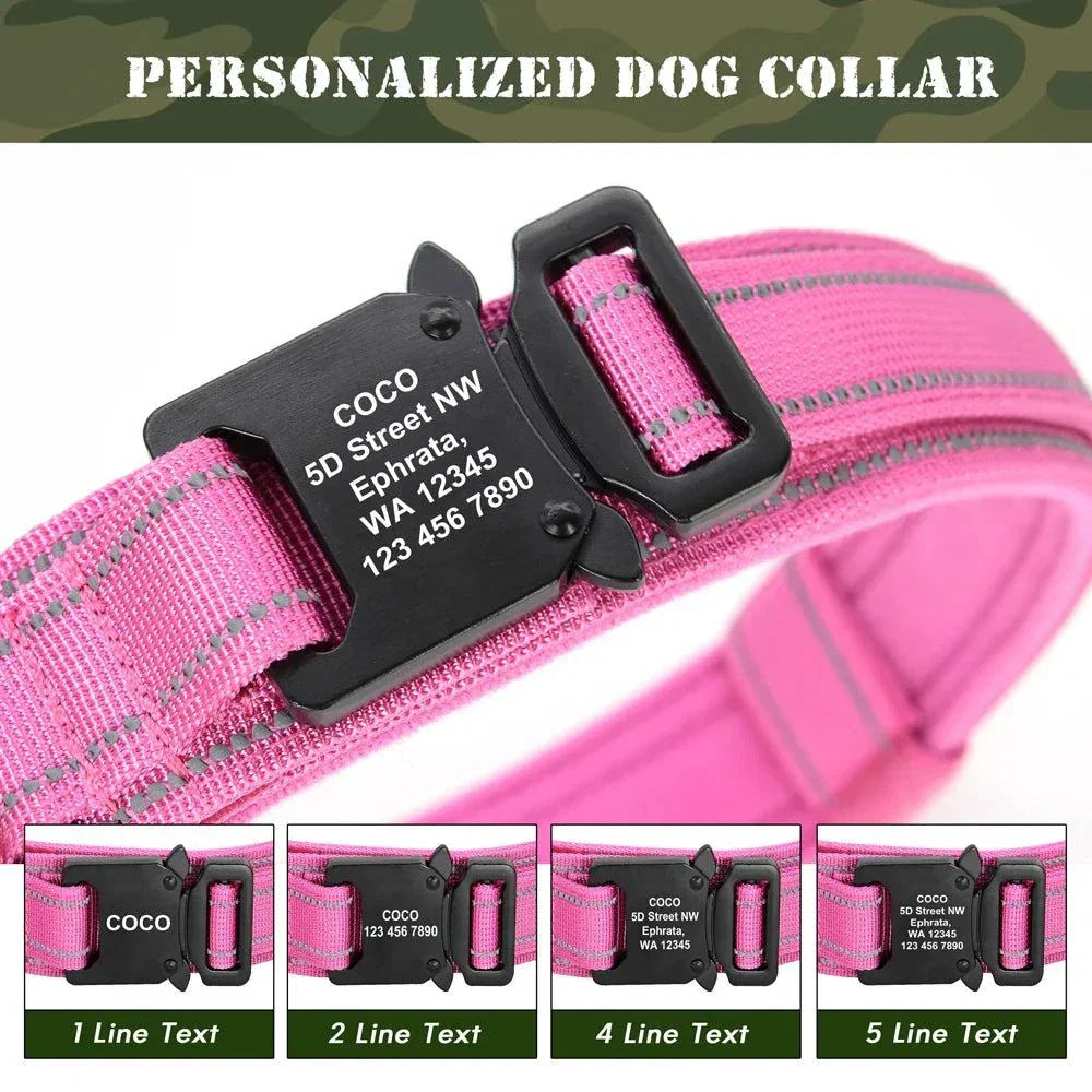 Military Tactical Pet Collar ID - Rugged, Personalised & Durable for Outdoor Pets