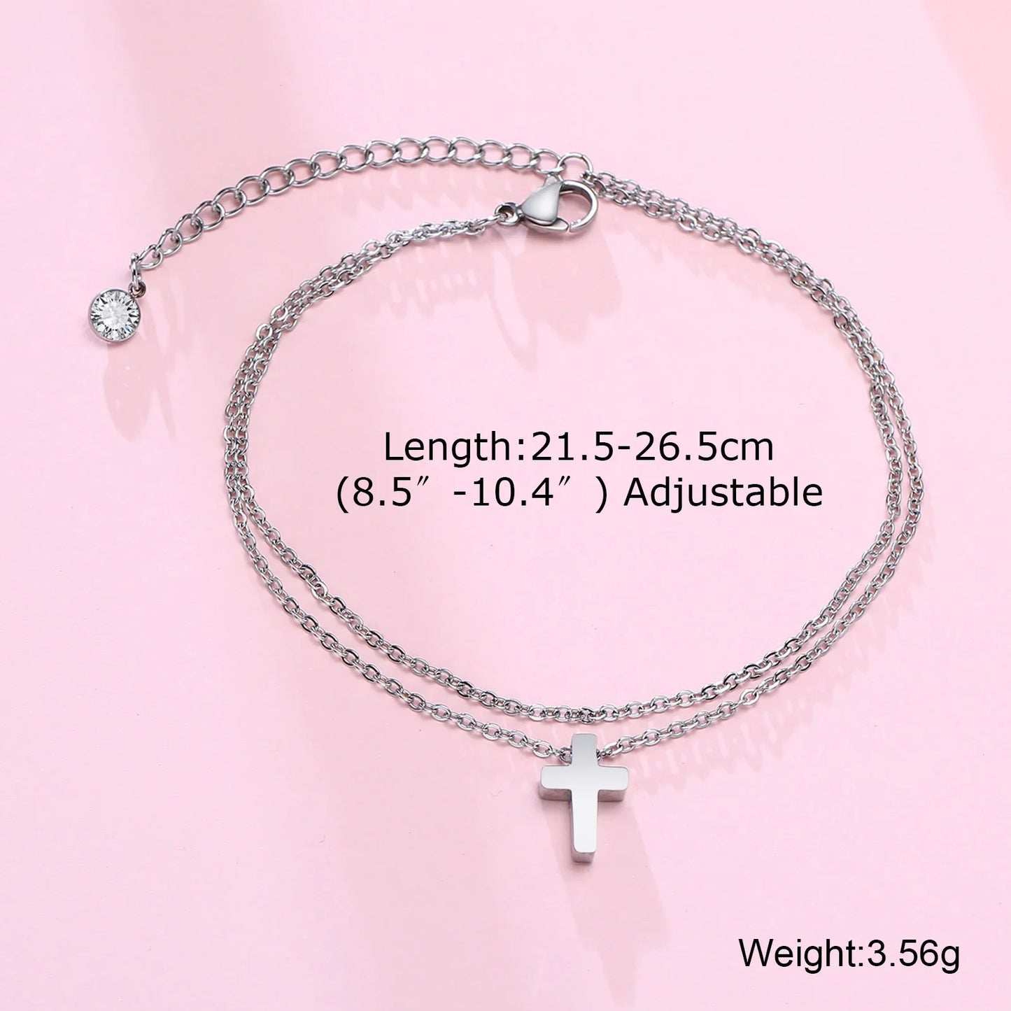 Men's Anklet With Cross Charm