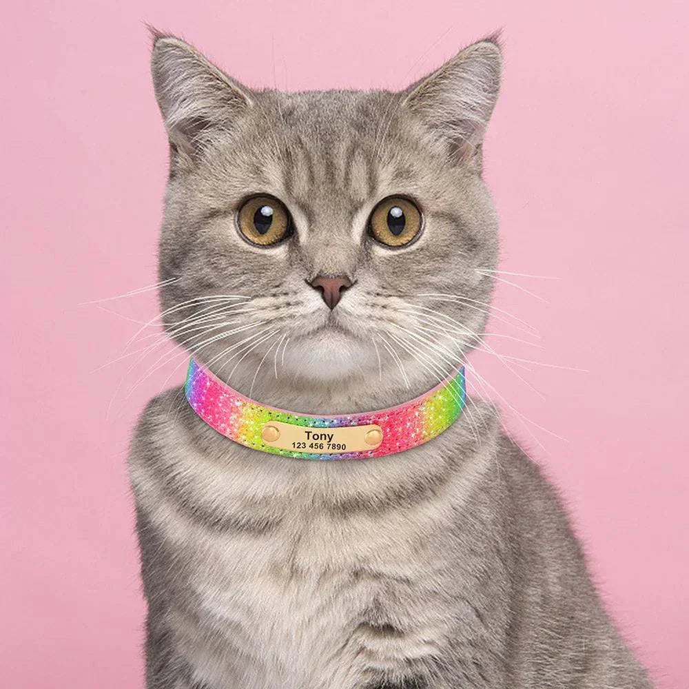 Personalised Bling Customized Anti-Lost Pet ID Collar – Stylish Pet Safety Gear