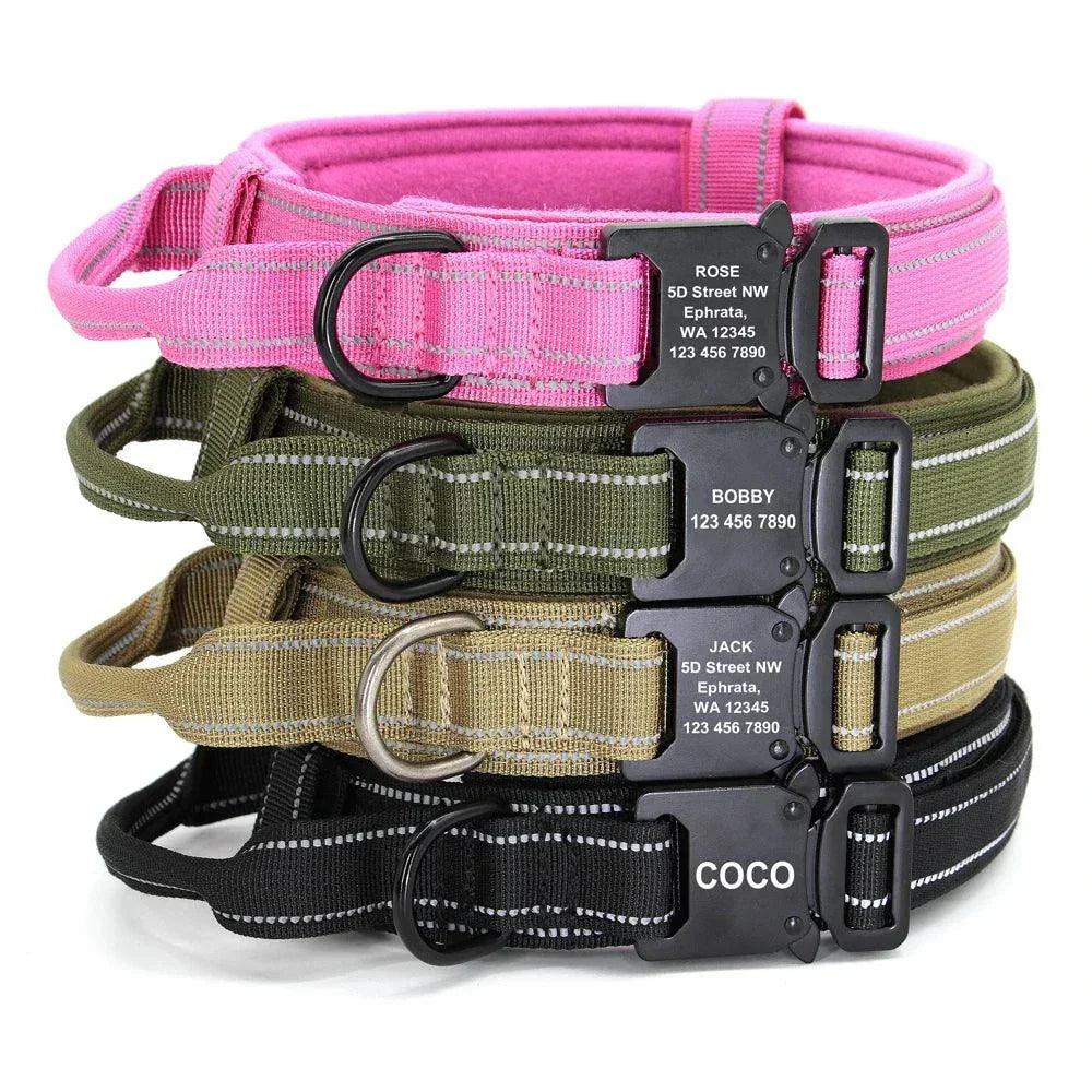 Military Tactical Pet Collar ID - Rugged, Personalised & Durable for Outdoor Pets