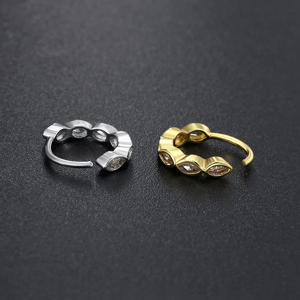 Semkeiyee Cubic Zirconia Hoop Earrings - Trendy & Versatile Jewelry for Women