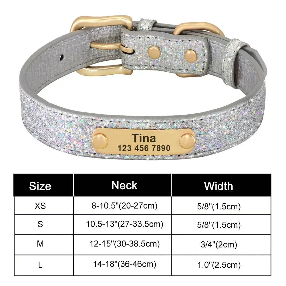 Personalised Bling Customized Anti-Lost Pet ID Collar – Stylish Pet Safety Gear