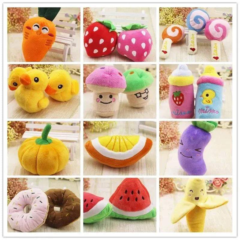 Fruit Animals Cartoon Dog Toys - Cute, Durable & Interactive Dog Toys