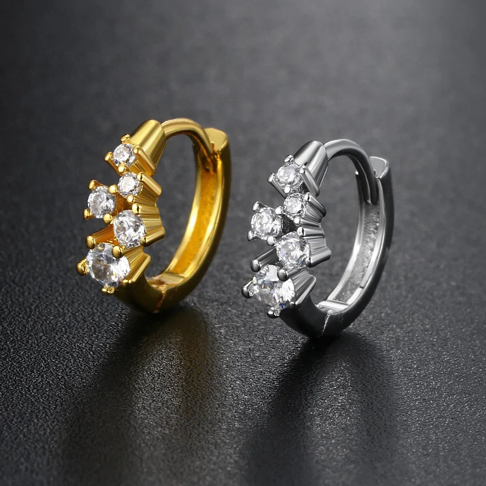 Semkeiyee Cubic Zirconia Hoop Earrings - Trendy & Versatile for Women