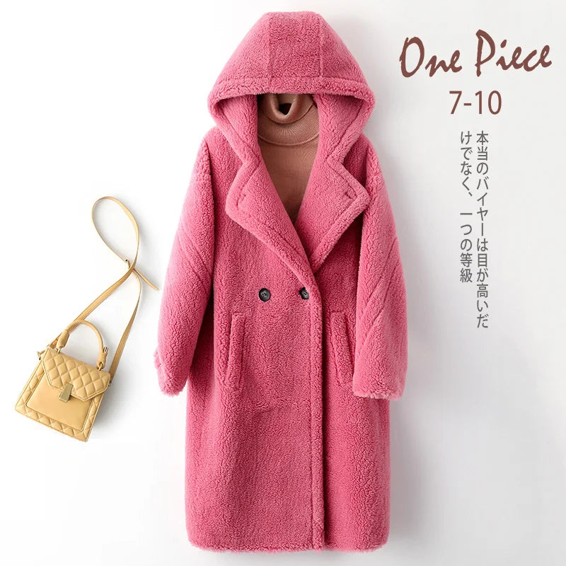Women’s Teddy Bear Thick Faux Fur Coat - Luxurious Winter Outerwear