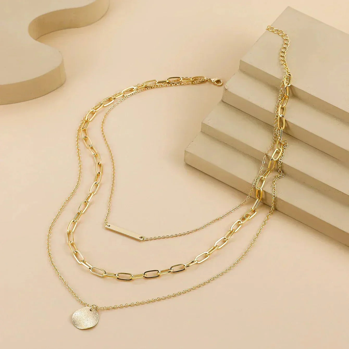 Vintage Gold Plated Round Coin Pendant