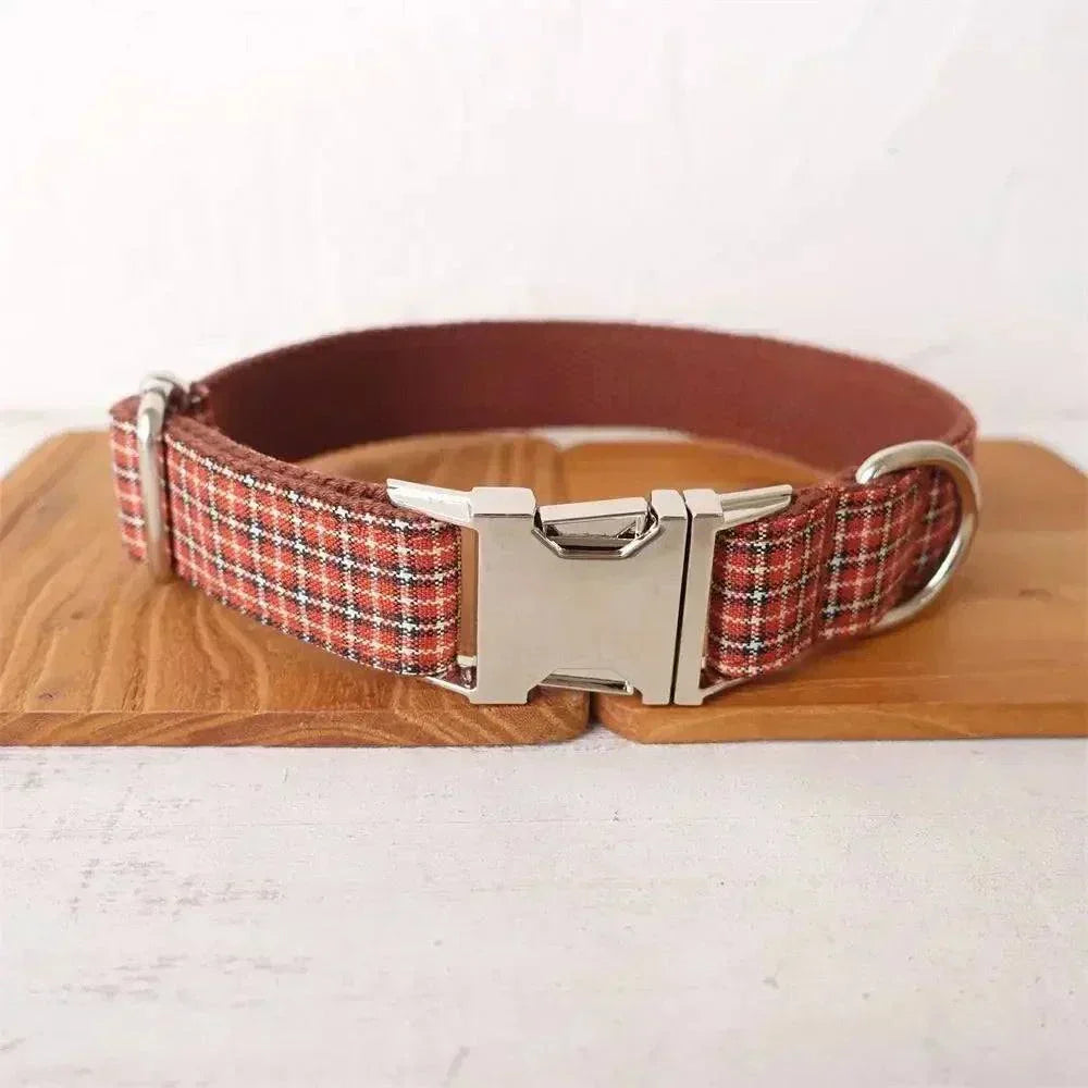 Personalised Plaid Collar – Custom, Stylish & Adjustable Pet Accessory