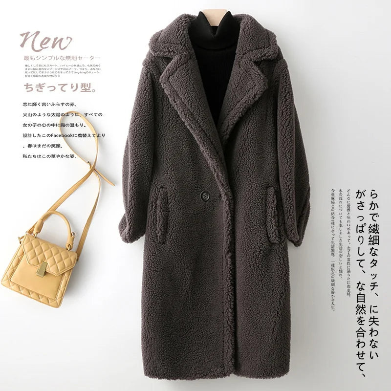 Women’s Teddy Bear Thick Faux Fur Coat - Luxurious Winter Outerwear