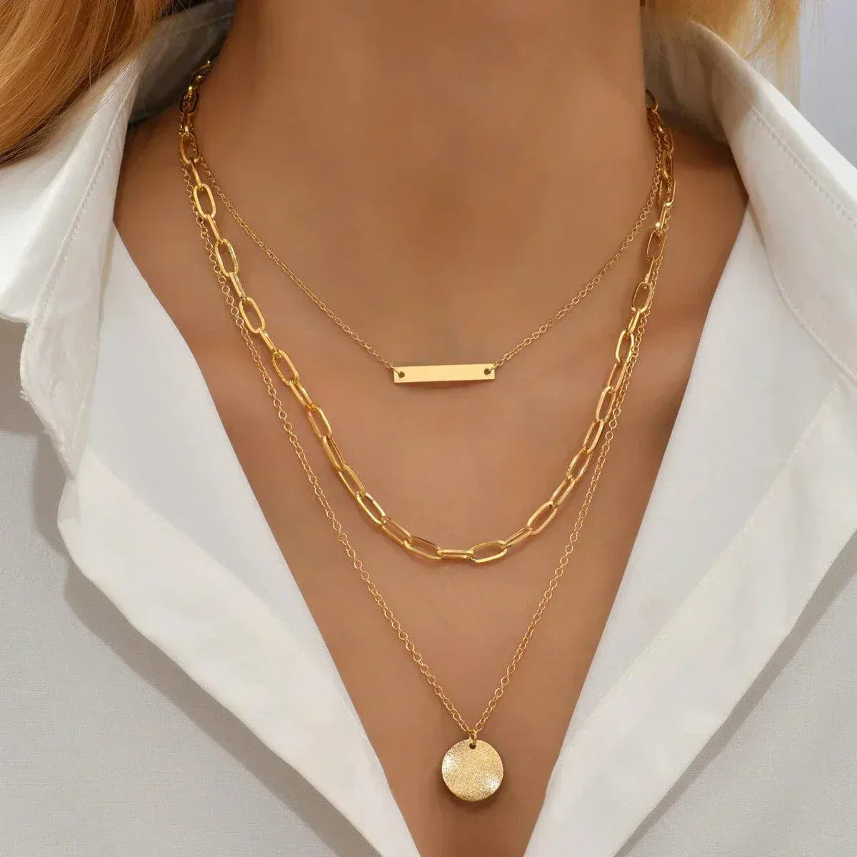Vintage Gold Plated Round Coin Pendant