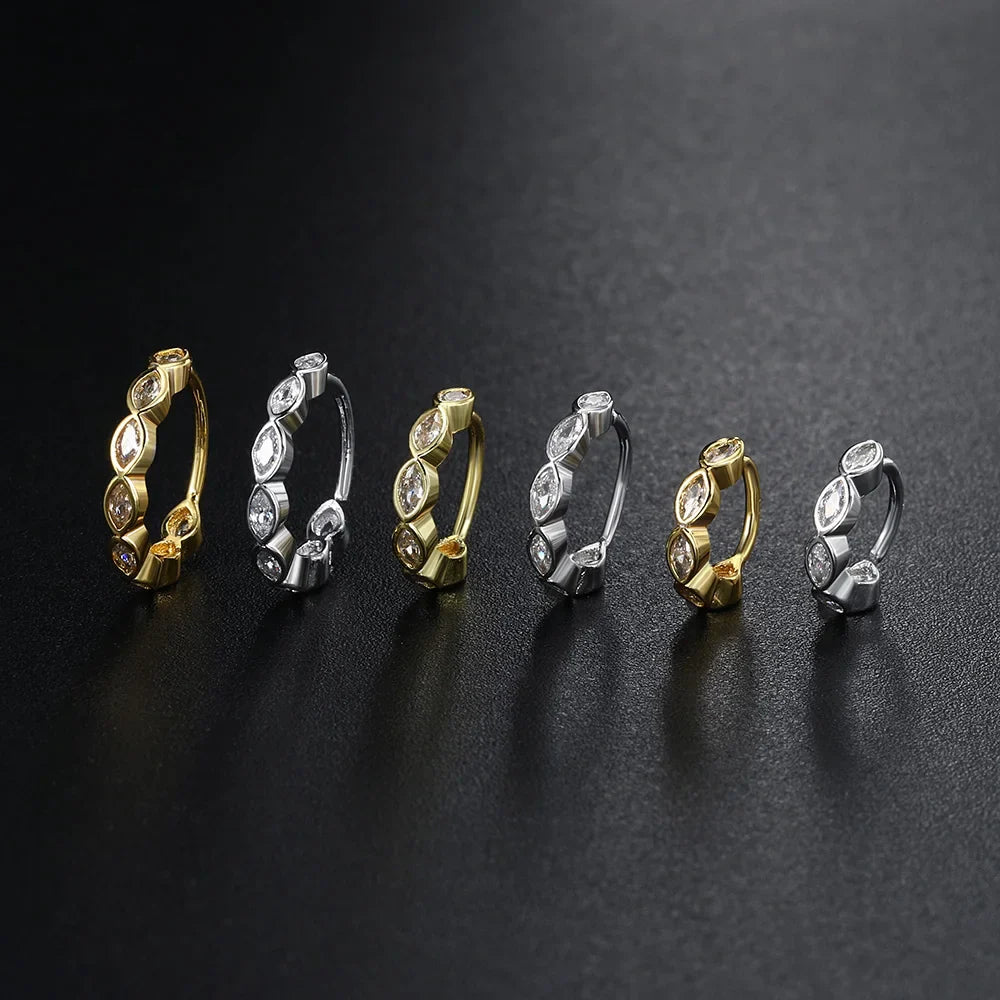 Semkeiyee Cubic Zirconia Hoop Earrings - Trendy & Versatile Jewelry for Women