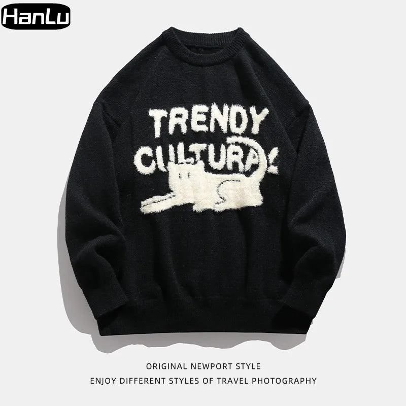 Men's Winter Sweater - Cozy Hand-Knitted Animal Pullover for Style & Warmth