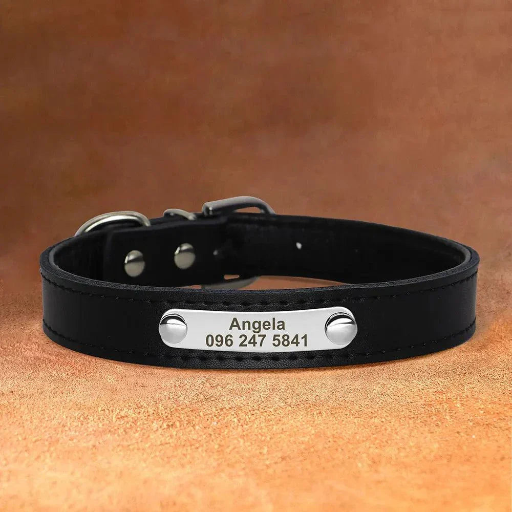 Personalised Leather Pet Collar ID