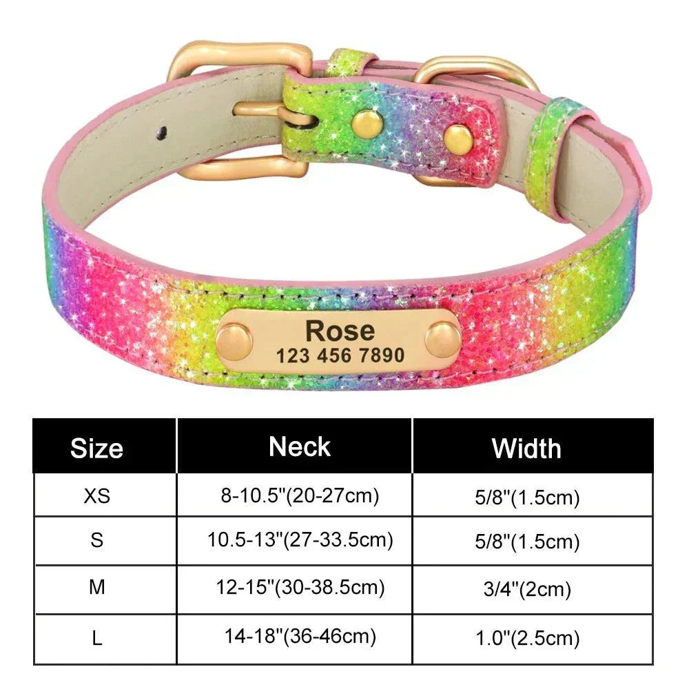 Personalised Bling Customized Anti-Lost Pet ID Collar – Stylish Pet Safety Gear