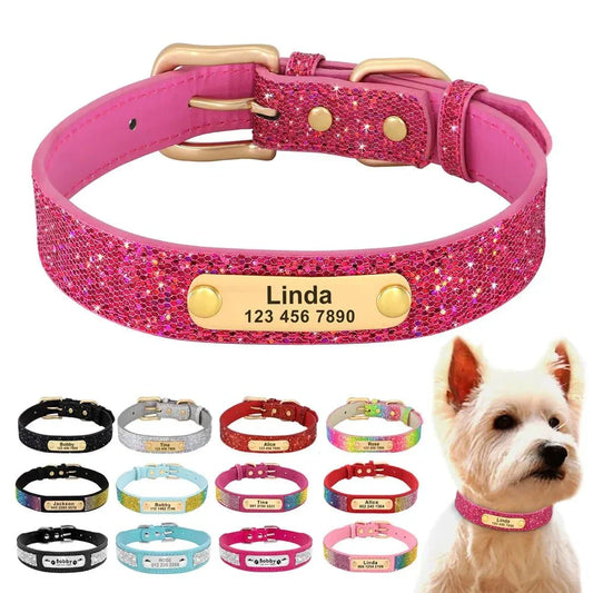 Personalised Bling Customized Anti-Lost Pet ID Collar – Stylish Pet Safety Gear
