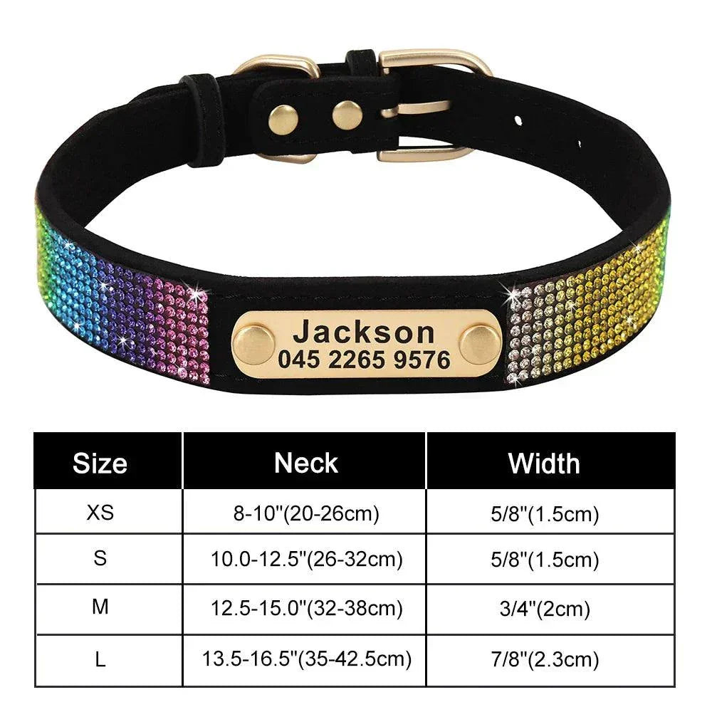 Personalised Bling Customized Anti-Lost Pet ID Collar – Stylish Pet Safety Gear