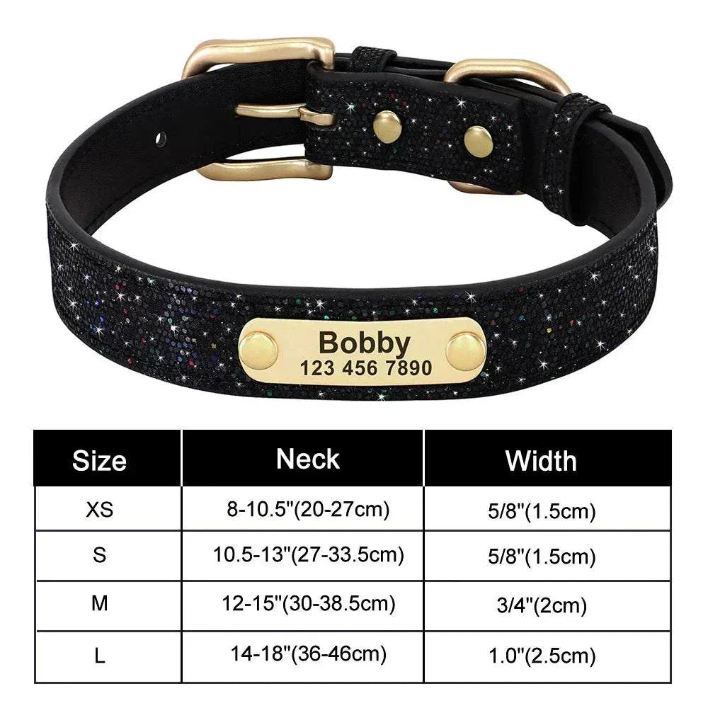 Personalised Bling Customized Anti-Lost Pet ID Collar – Stylish Pet Safety Gear