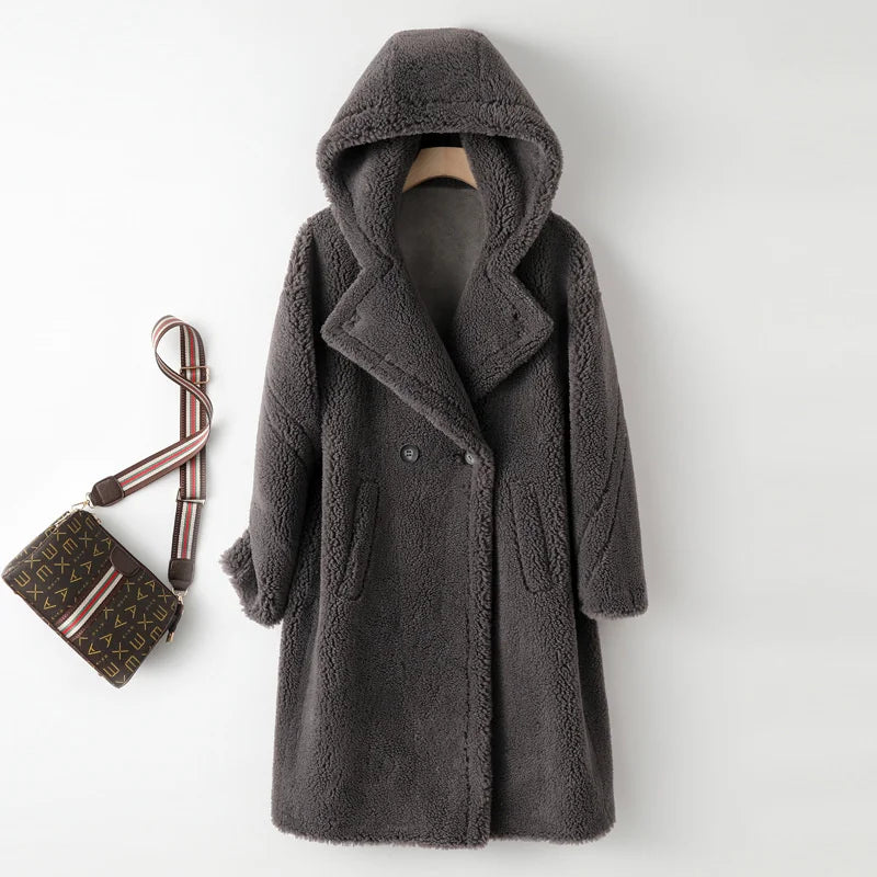Women’s Teddy Bear Thick Faux Fur Coat - Luxurious Winter Outerwear