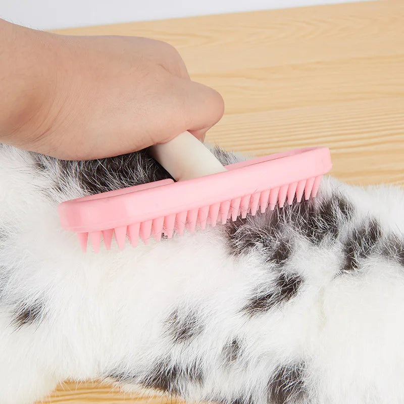 Silicone Small Pet Grooming Brush - Gentle & Easy to Clean for Cats & Dogs