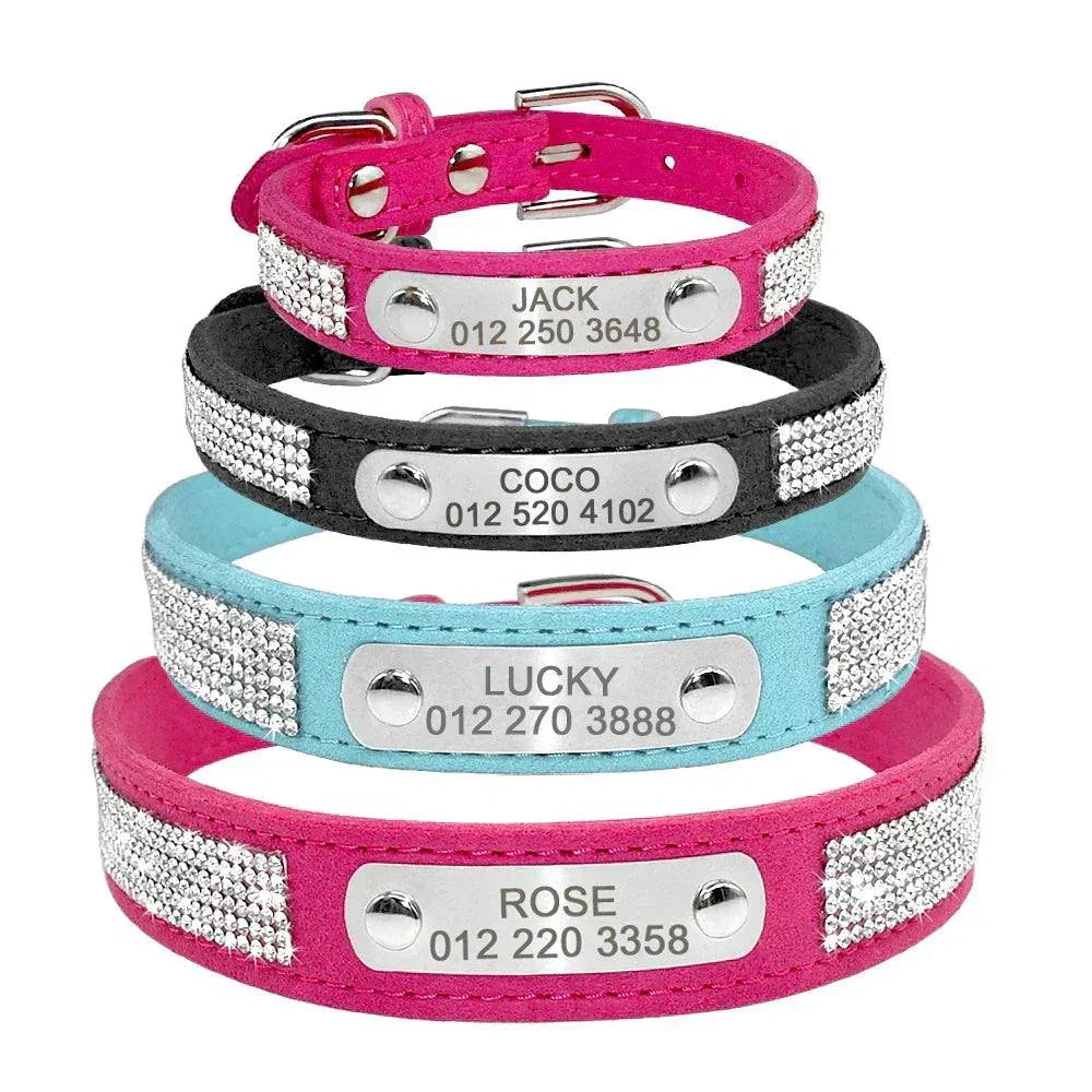 Personalised Bling Customized Anti-Lost Pet ID Collar – Stylish Pet Safety Gear