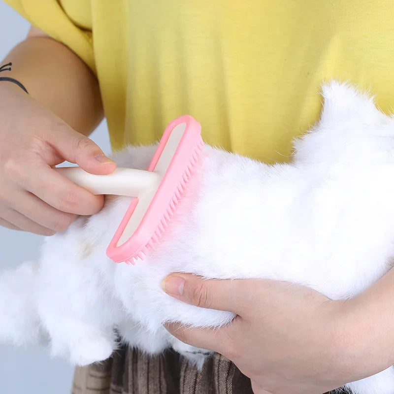 Silicone Small Pet Grooming Brush - Gentle & Easy to Clean for Cats & Dogs
