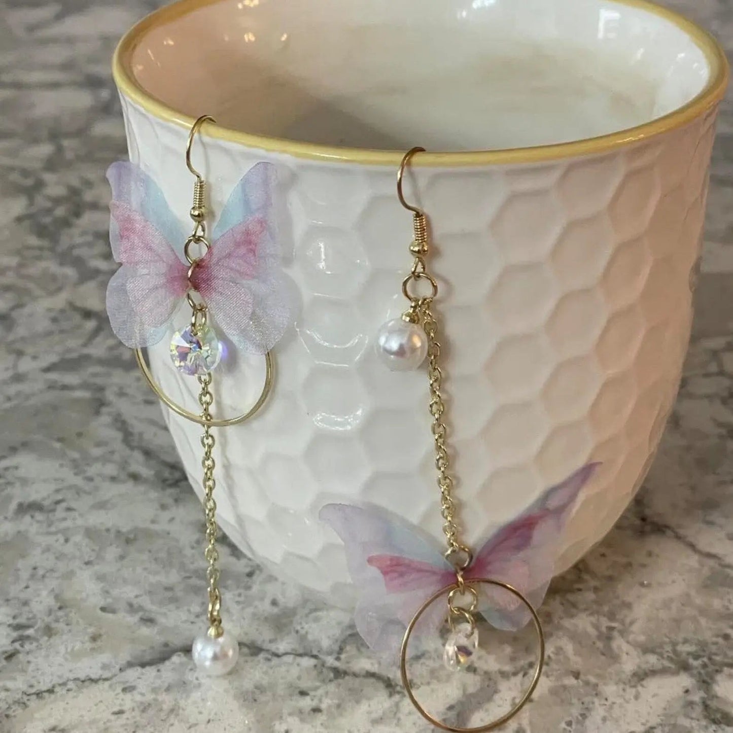 Butterfly Charm Drop Earrings
